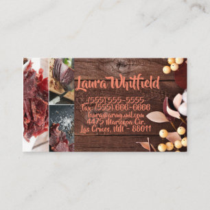 Business Card Cotton Branch on Dark Wood Stem Coun