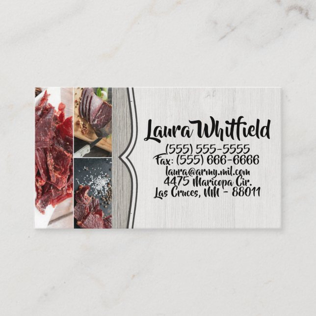 Business Card cotton plant berries barn wood rusti (Front)