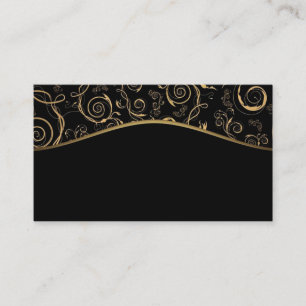 Business Card/Create Your Own Black and Gold Swirl Business Card