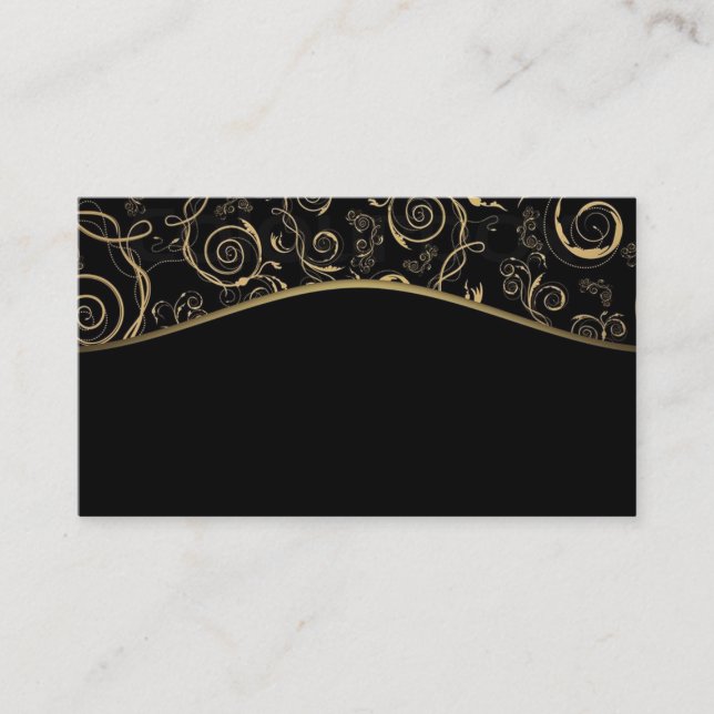 Business Card/Create Your Own Black and Gold Swirl Business Card (Front)