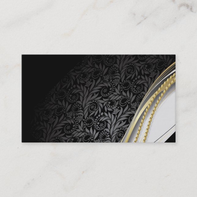 Business Card/Create Your Own Elegant Black Business Card (Front)