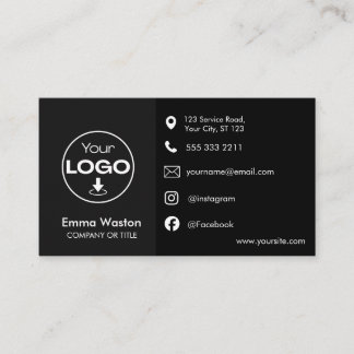 Business Card | Custom Logo Icons Modern Black