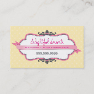 BUSINESS CARD cute stylish pink pastel pale yellow