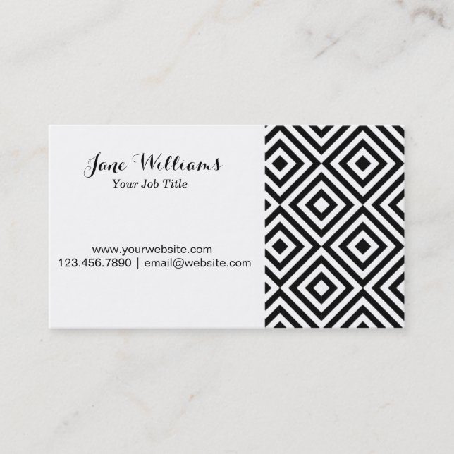 Business Card Diamond Back Black (Front)