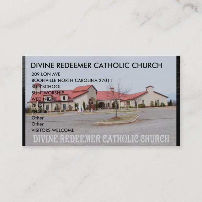,BUSINESS CARD-DIVINE REDEEMER CATHOLIC CHURCH... BUSINESS CARD (Front)