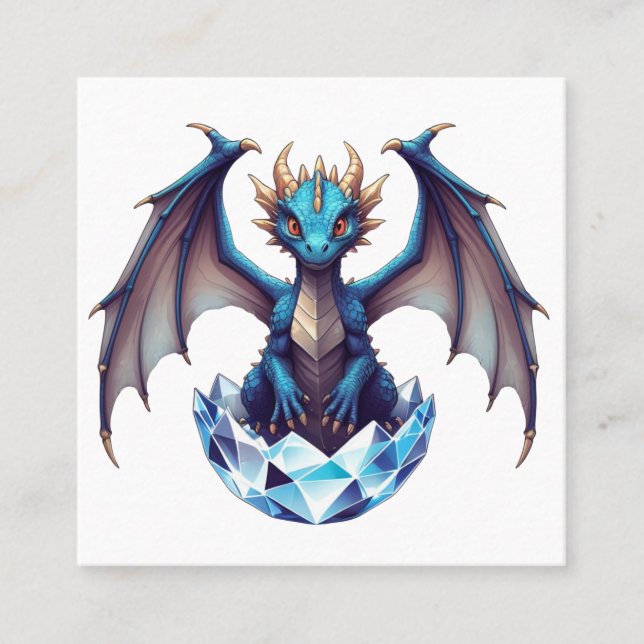 Business Card Dragon hatchling emerging from cryst (Front)