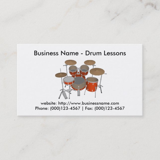 Business Card: Drum Lessons Business Card (Front)