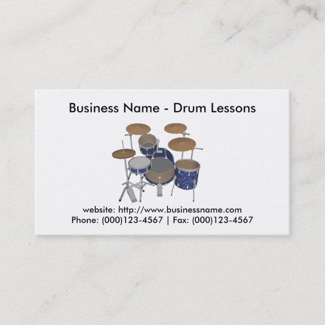 Business Card: Drum Lessons Card (Front)