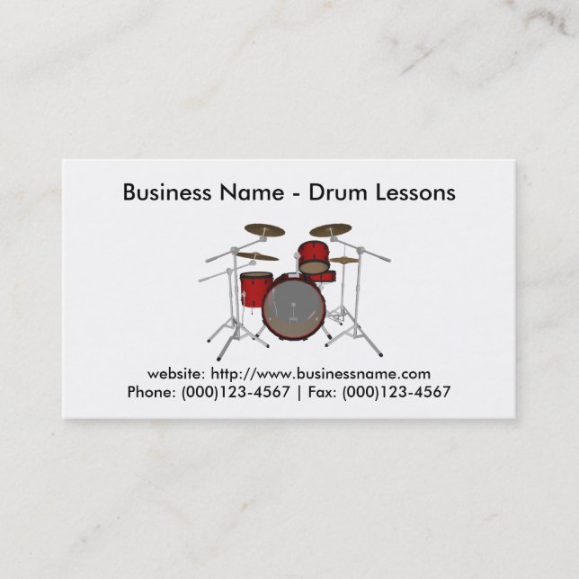Business Card: Drum Lessons Card (Front)