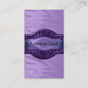 Business Card Elegant African Purple Metal Floral