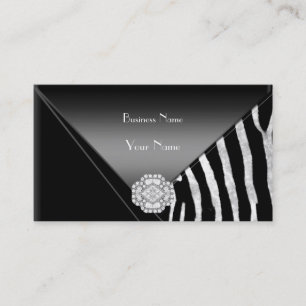 Business Card Elegant Black Diamond Jewel