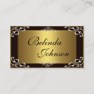 Business Card Elegant Black Gold Elite