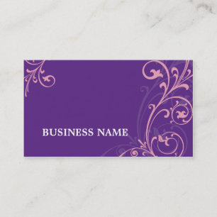 BUSINESS CARD elegant flourish pink purple