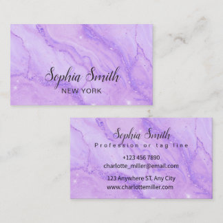 Business Card Elegant Glam Amethyst Gold