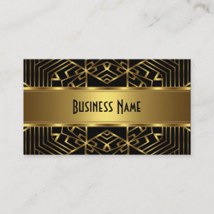 Business Card Elegant Gold Abstract on Black