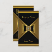 Business Card Elegant Gold Black Jewel (Front/Back)