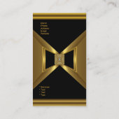 Business Card Elegant Gold Black Jewel (Back)