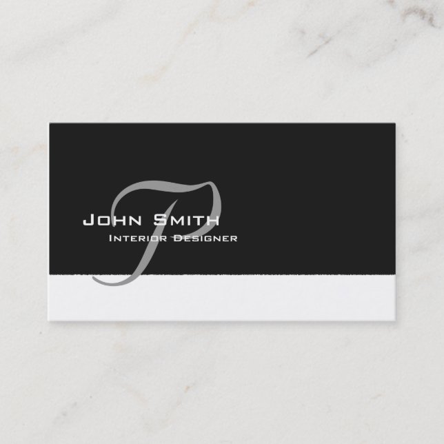 Business Card Elegant Professional With Monogram (Front)