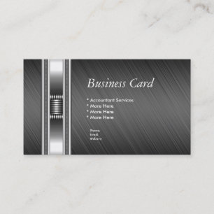 Business Card Elegant Silver Chrome Grey Elite