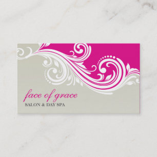 BUSINESS CARD elegant stylish swirl pink yellow