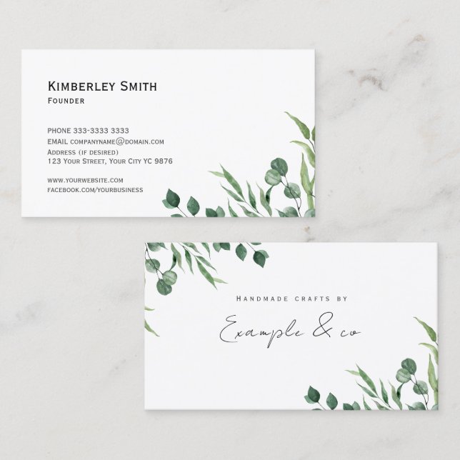 Business Card, Eucalytus Botanicals  Card (Front/Back)