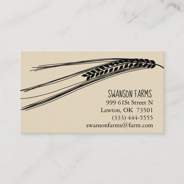 Business Card Farm Wheat Theme (Front)