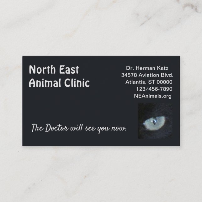 Business Card - Feline Eye on Black (Front)