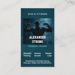 Business card fitness trainer body building gym