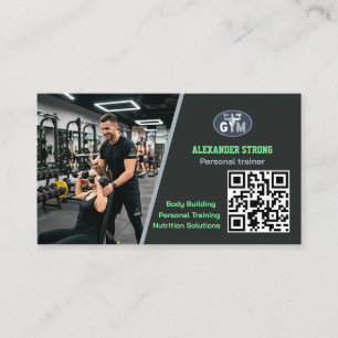Business card fitness trainer body building gym