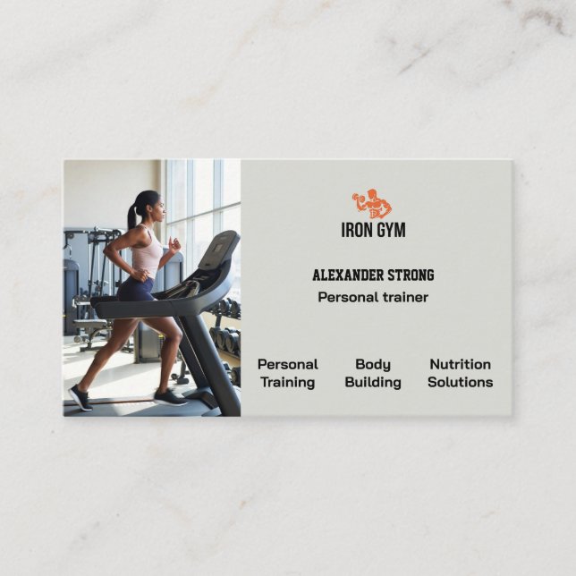 Business card fitness trainer body building gym (Front)