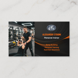 Business card fitness trainer body building gym