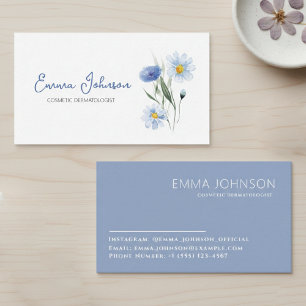 Business card flowers Floral contact card Modern