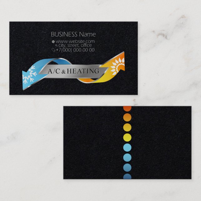 Business card for air conditioner and heating (Front/Back)