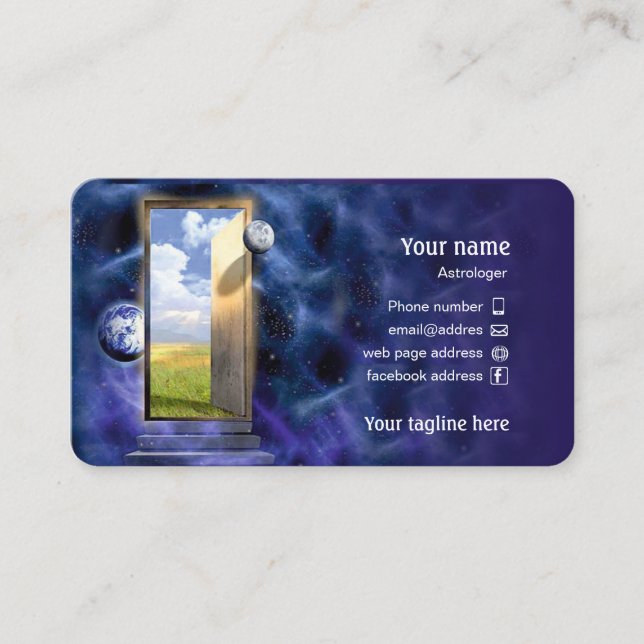 Business card for astrologer. (Front)