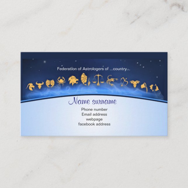 Business card for astrologer (Front)