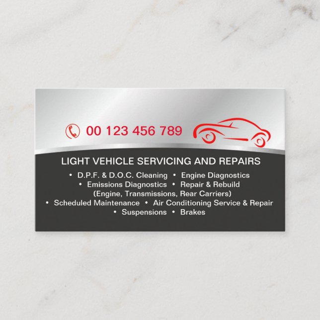 Business card  for Auto services (Front)
