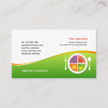 Business card for Dietician & Nutritionist