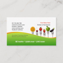 Business card  for Dietician & Nutritionist