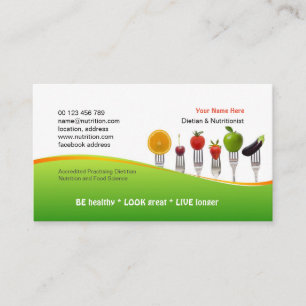 Business card for Dietician & Nutritionist