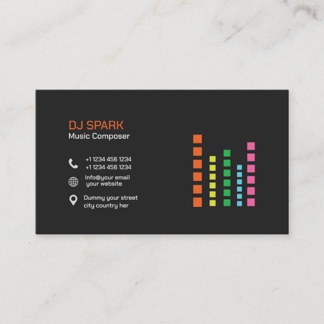 Business Card for DJ Business  (Front)
