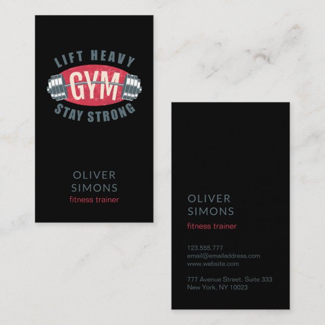 Business Card for Fitness trainer (Front/Back)