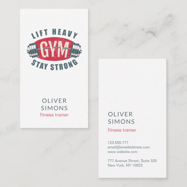 Business Card for Fitness trainer (Front/Back)