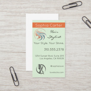 Business Card for Hair Stylist One-Sided Vertical
