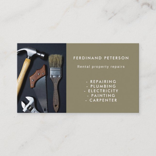 Business card for handyman home services (Front)