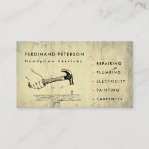 Business card for handyman home services