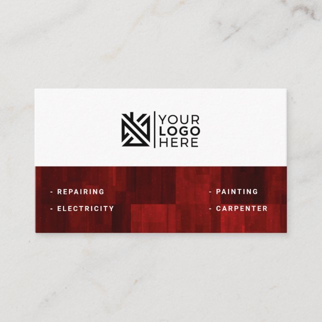Business card for handyman services with texture (Front)