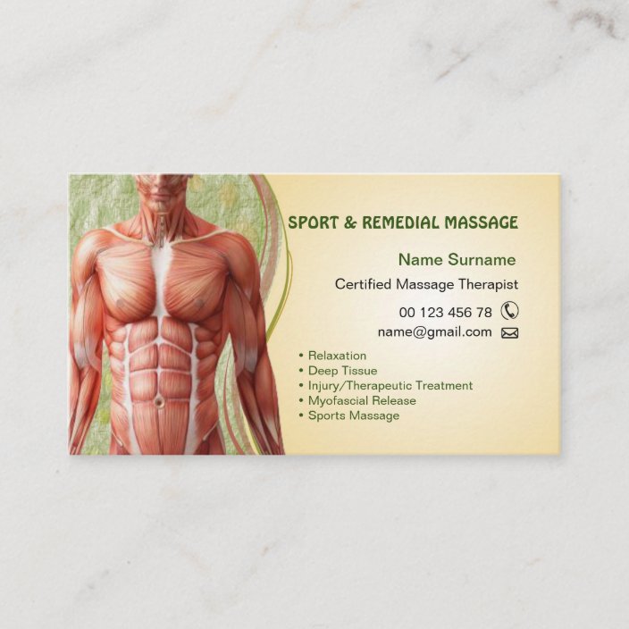 Business Card For Massage Therapist Au