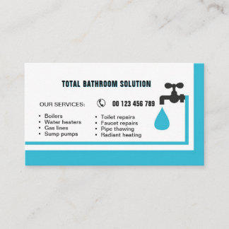 business card for plumber & handyman