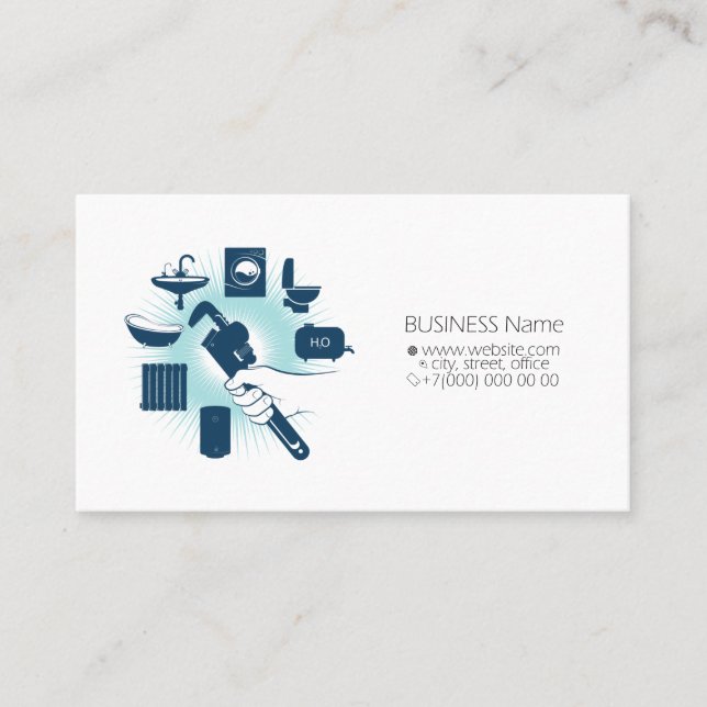 Business card for plumbing repair and service (Front)