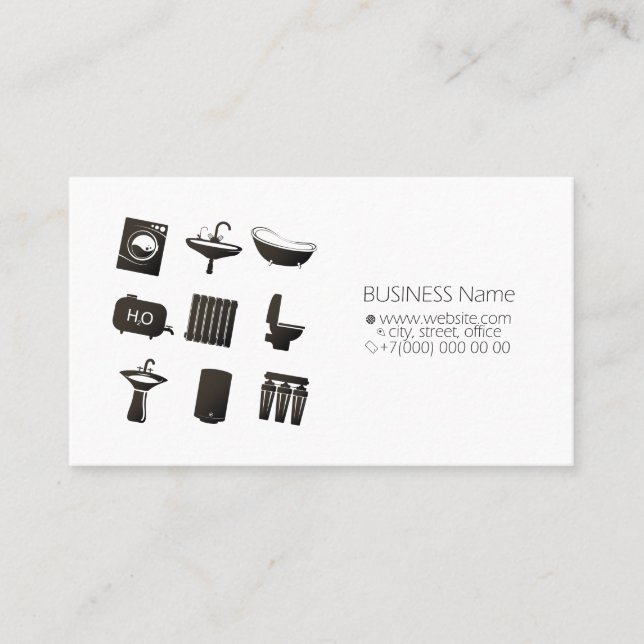 Business card for plumbing service (Front)